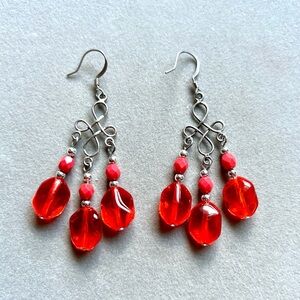 Elegant Orange Dangle Earrings